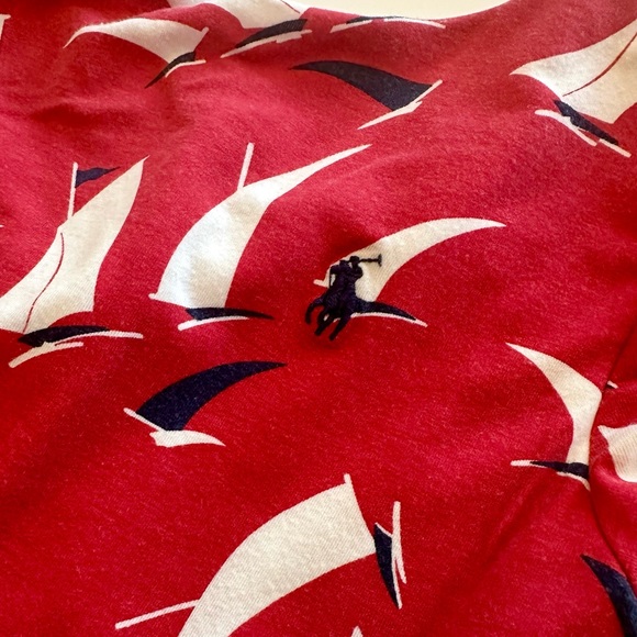 Polo Ralph Lauren sailboat dress with twisted keyhole back. Size M (8-10), red. - Picture 3 of 7